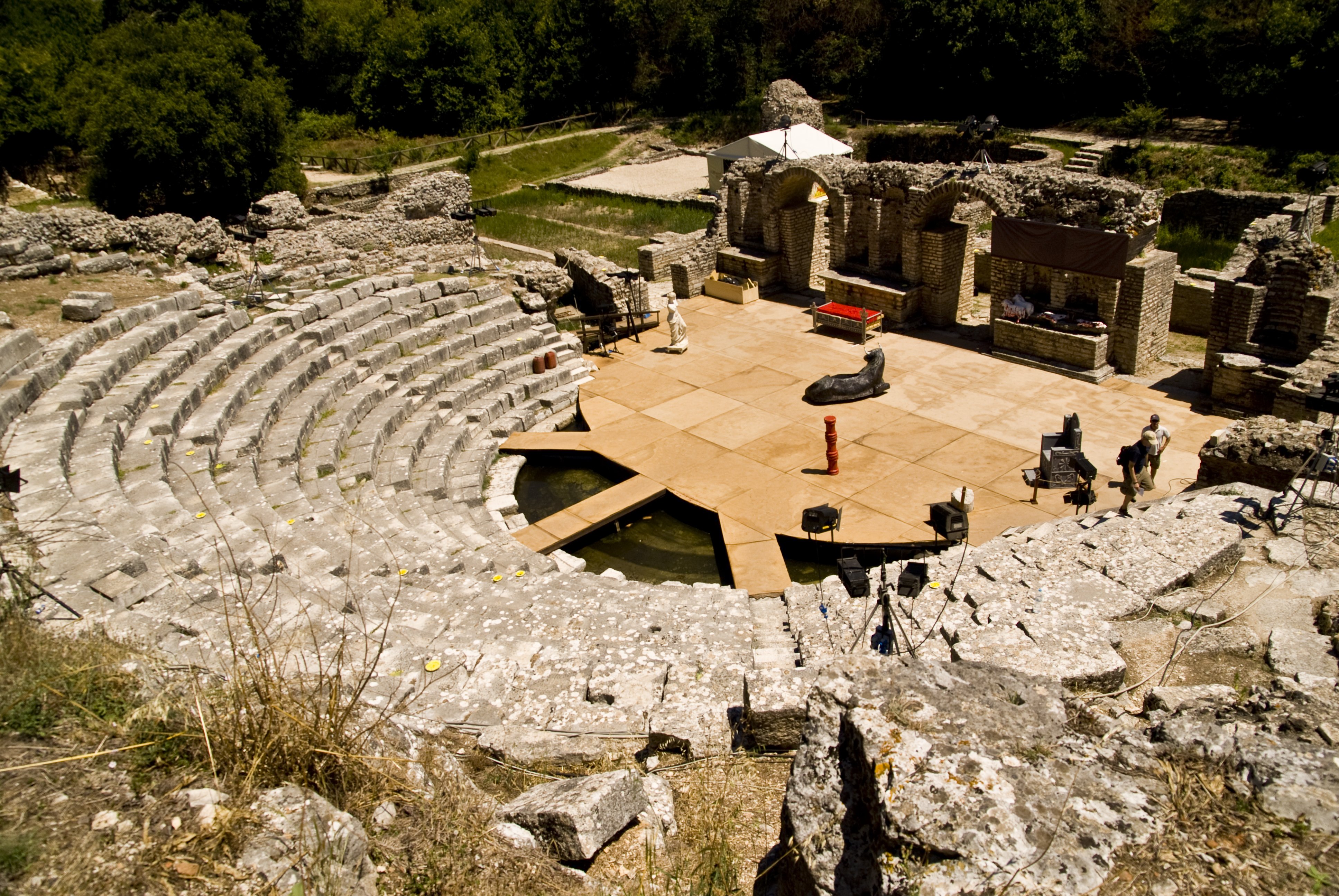 The ancient amphitheatre at Butrint, a UNESCO World Heritage archaeological site in southern Albania.