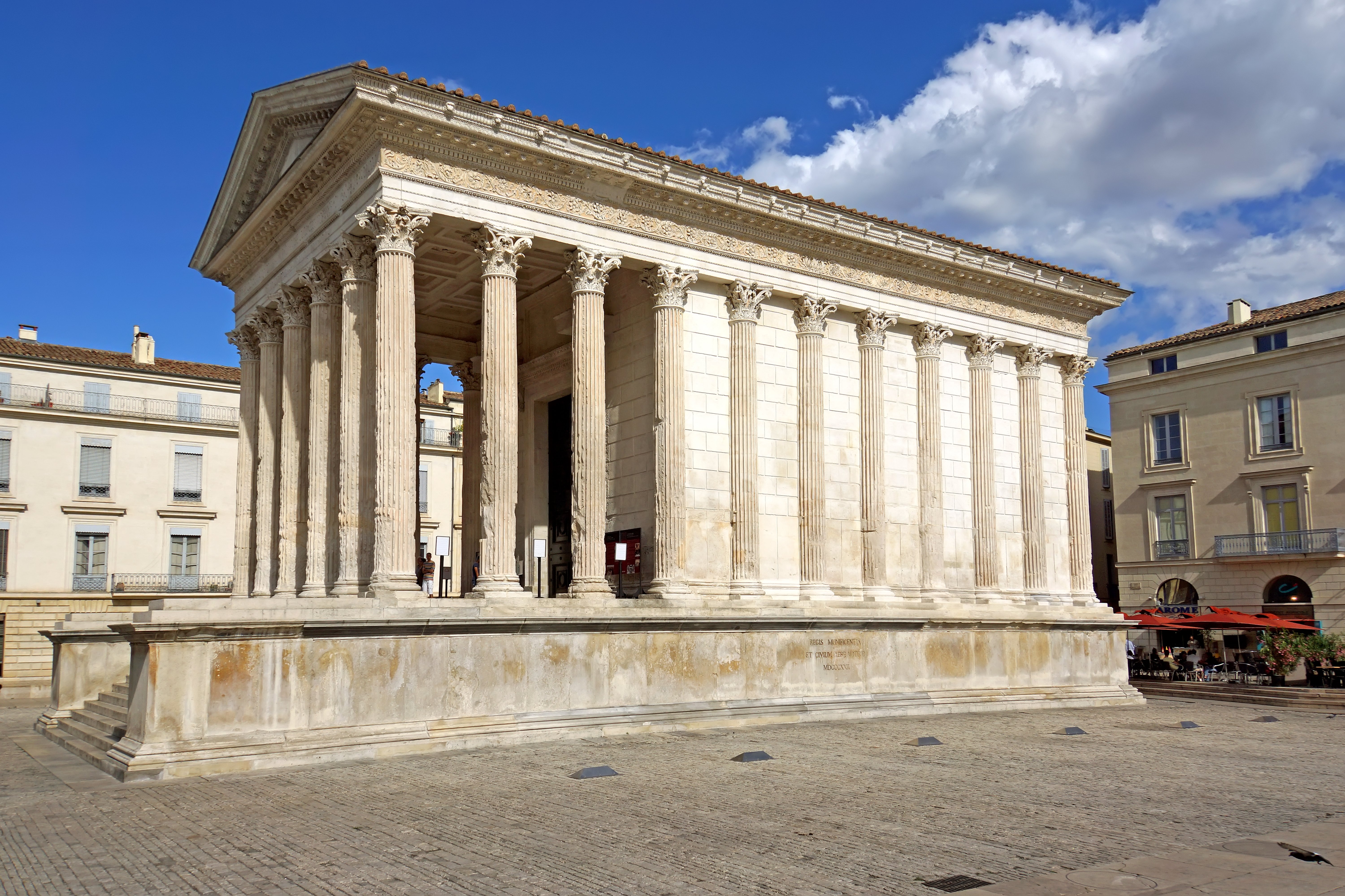 The Maison Carrée in Nîmes, a remarkably preserved Roman temple and UNESCO World Heritage site, reflecting France’s ancient Gallo-Roman heritage.