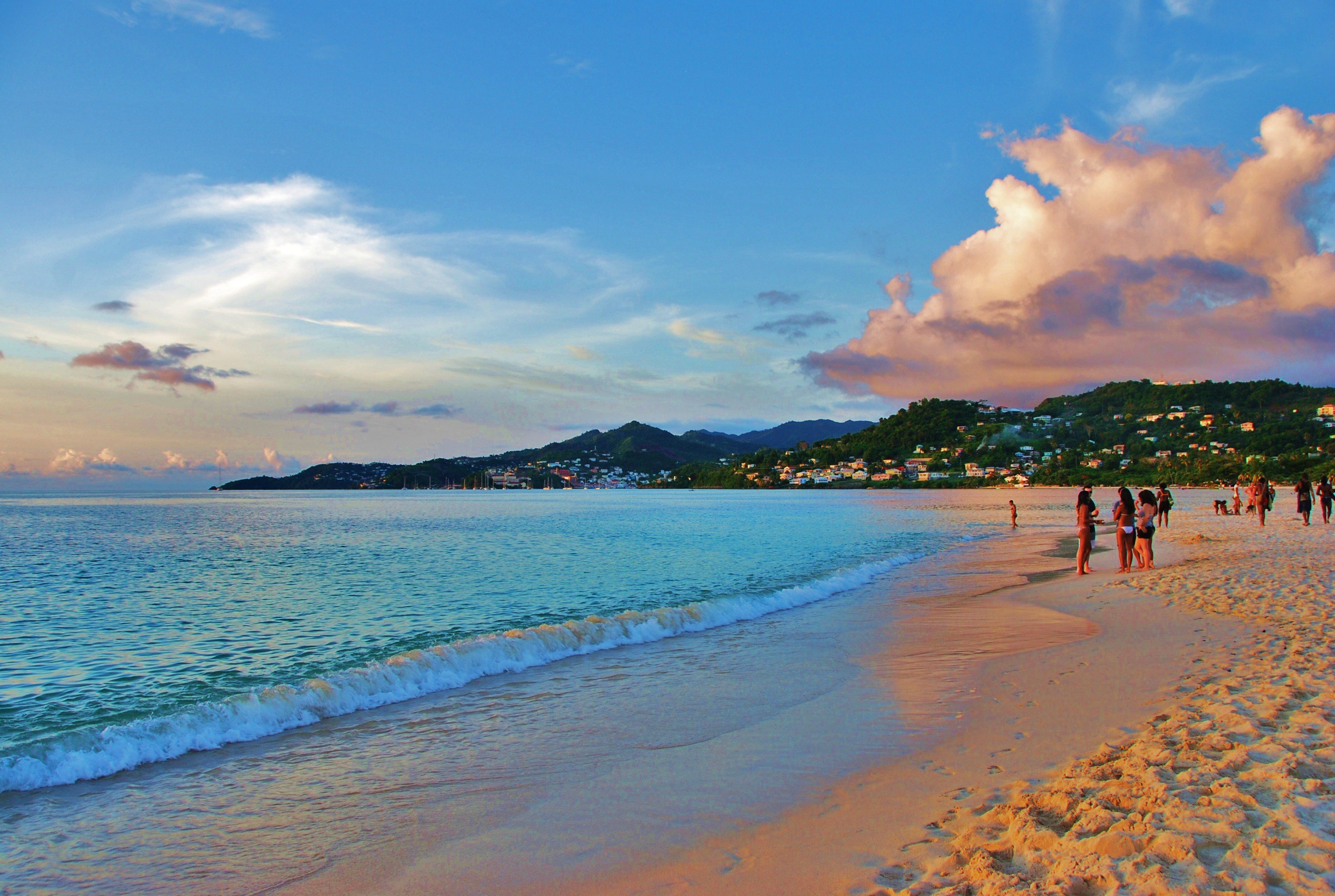 Grand Anse Beach, a famed two-mile stretch on Grenada’s southwest coast and one of the island’s most iconic landmarks.
