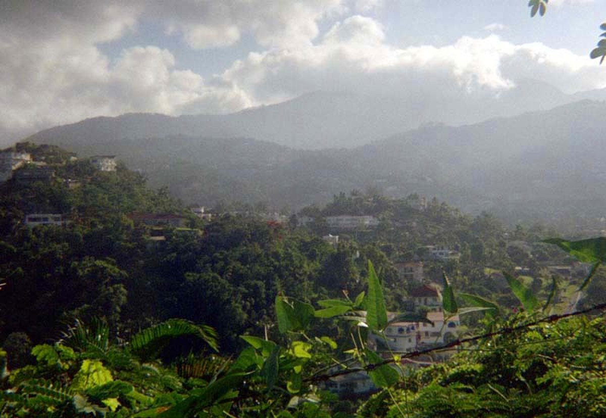 The Blue Mountains rising north of Kingston, part of Jamaica’s Blue and John Crow Mountains UNESCO World Heritage Site.