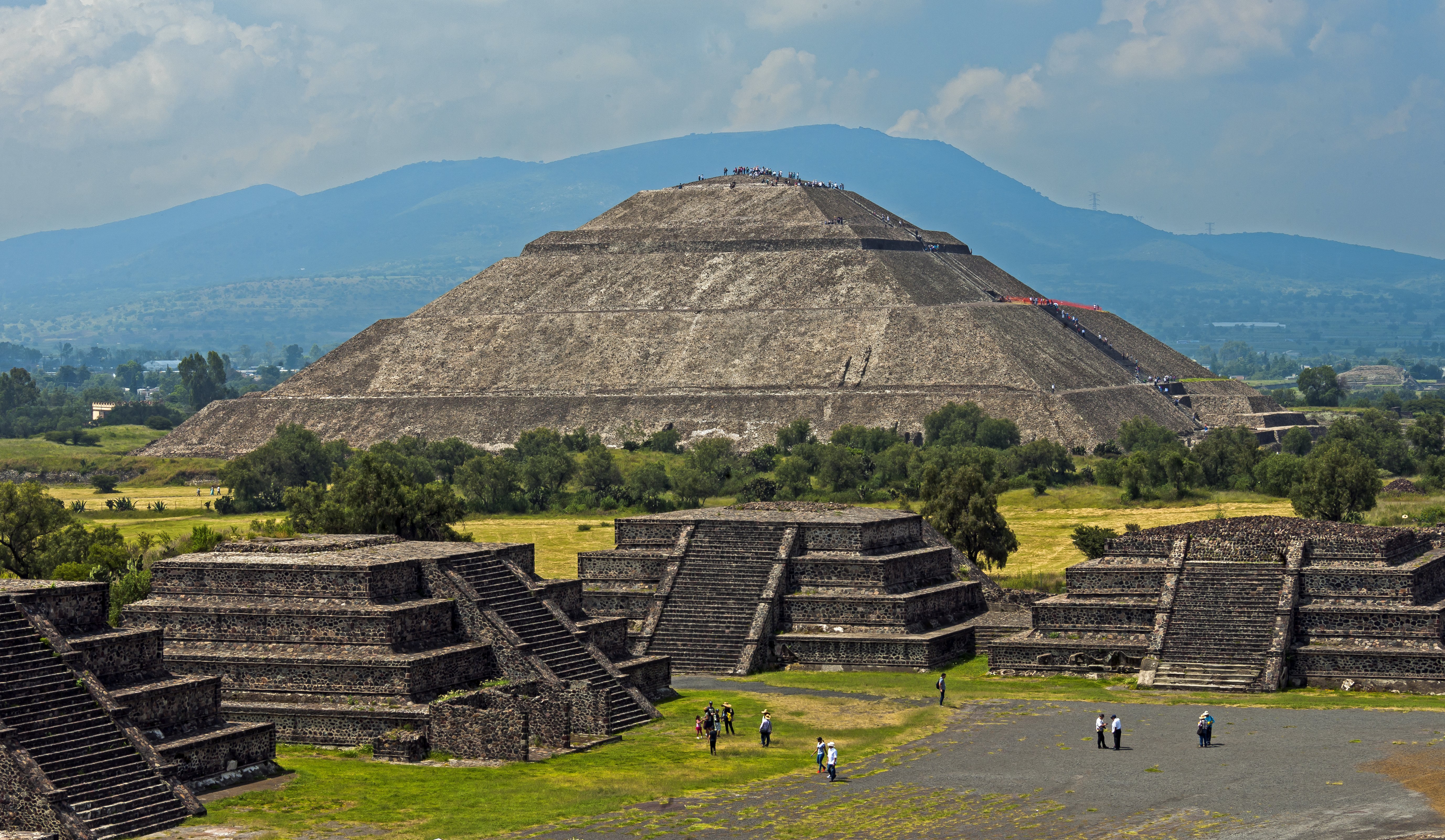 The Pyramid of the Sun at Teotihuacan, an ancient Mesoamerican city and UNESCO World Heritage Site near Mexico City.