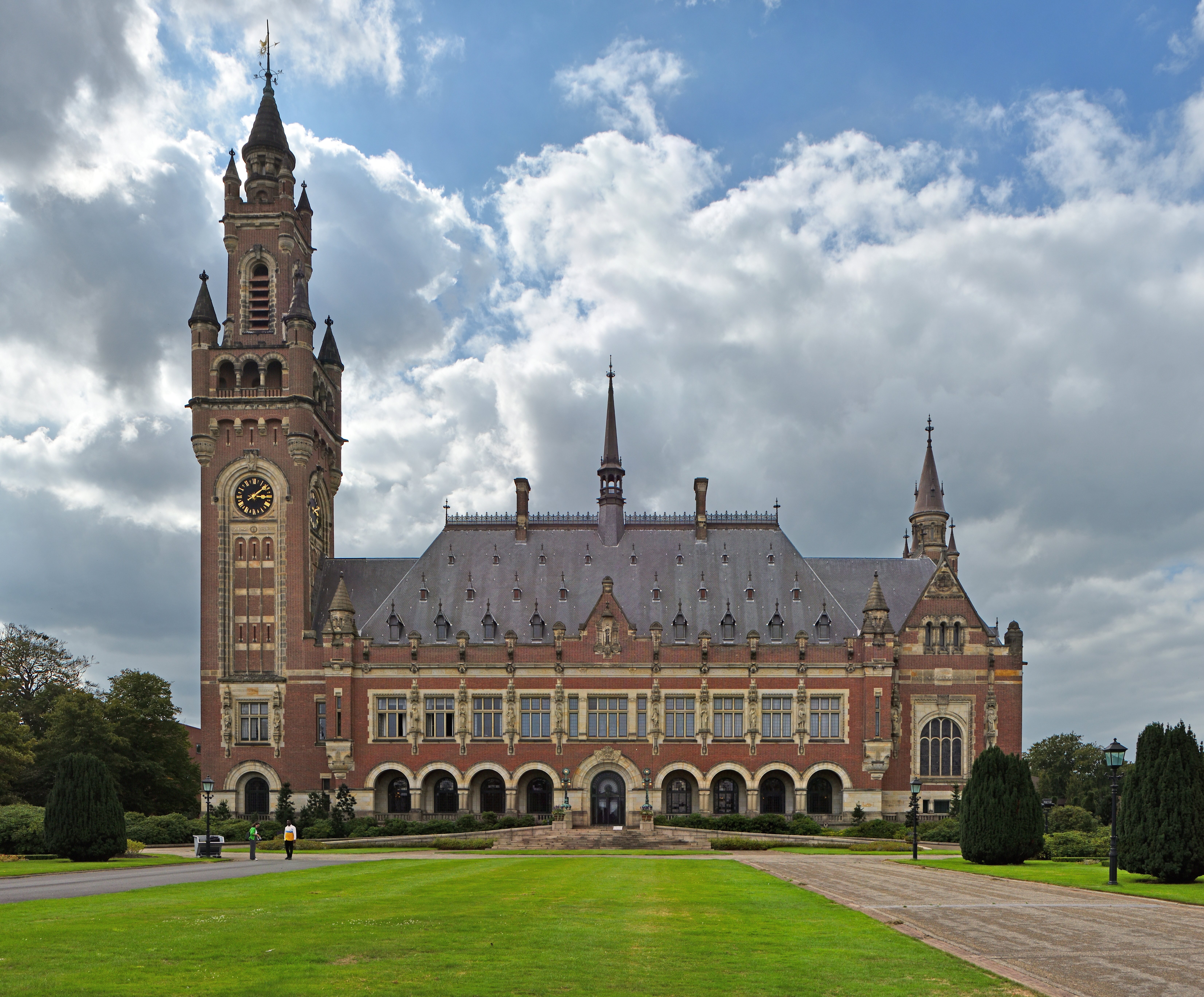 The Peace Palace in The Hague, home to the International Court of Justice and a symbol of international law in the Netherlands.