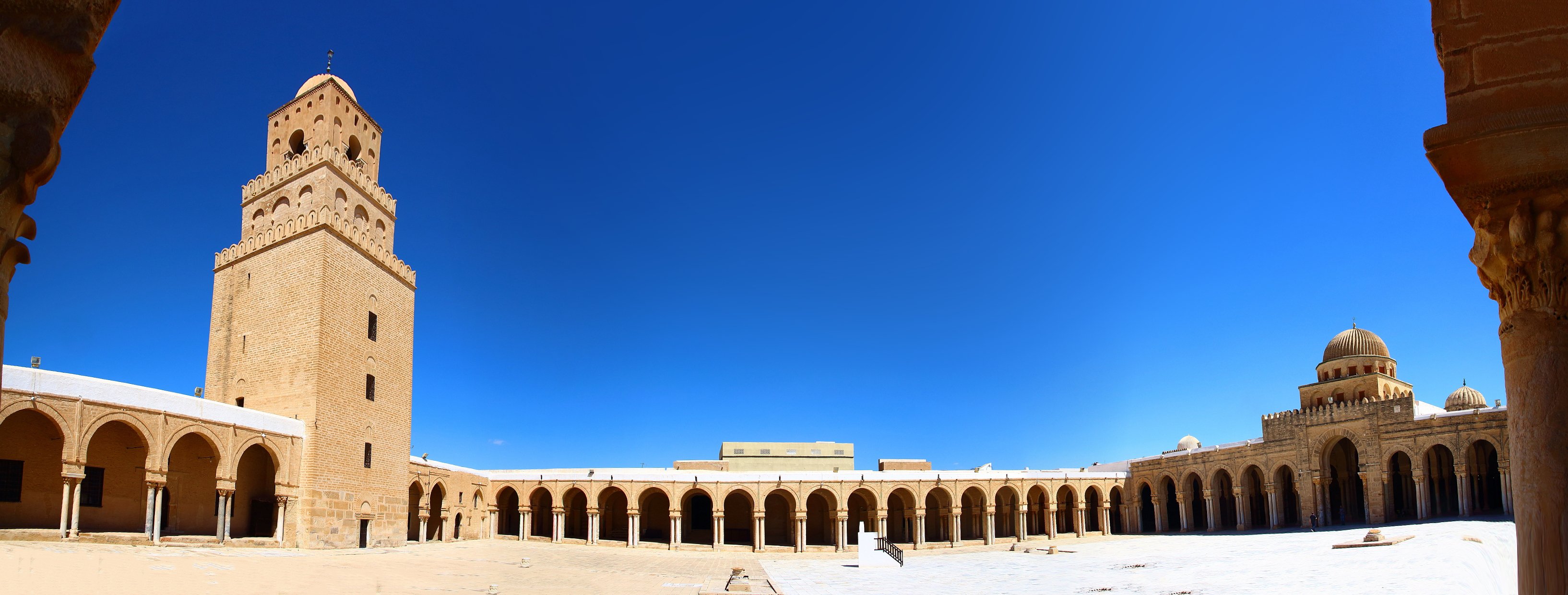 The Great Mosque of Kairouan, a UNESCO World Heritage Site and one of the most important Islamic monuments in North Africa, located in Kairouan, Tunisia.